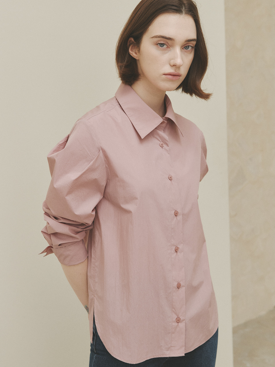 HACIE - OVERSIZE PUFF SLEEVE SHIRTS [4 Color]