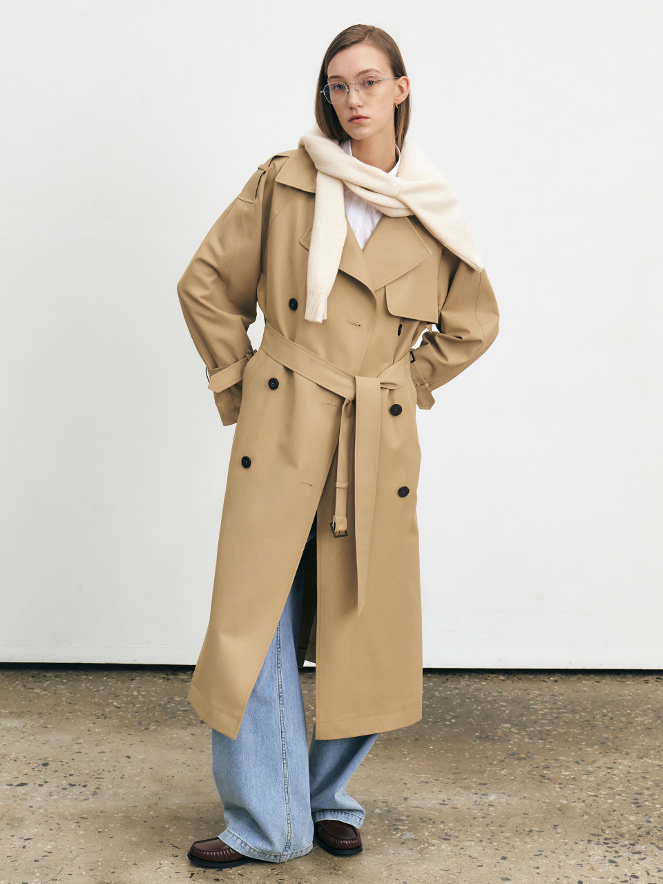 HACIE - CLASSIC COTTON OVERSIZE TRENCH COAT [3COLORS]