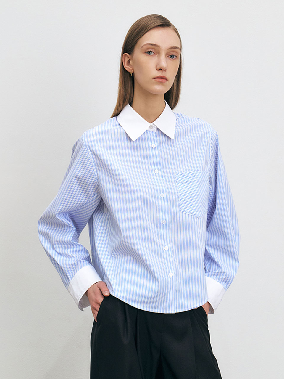 HACIE - HAILEY OVERSIZE CROPPED SHIRT [3COLORS]